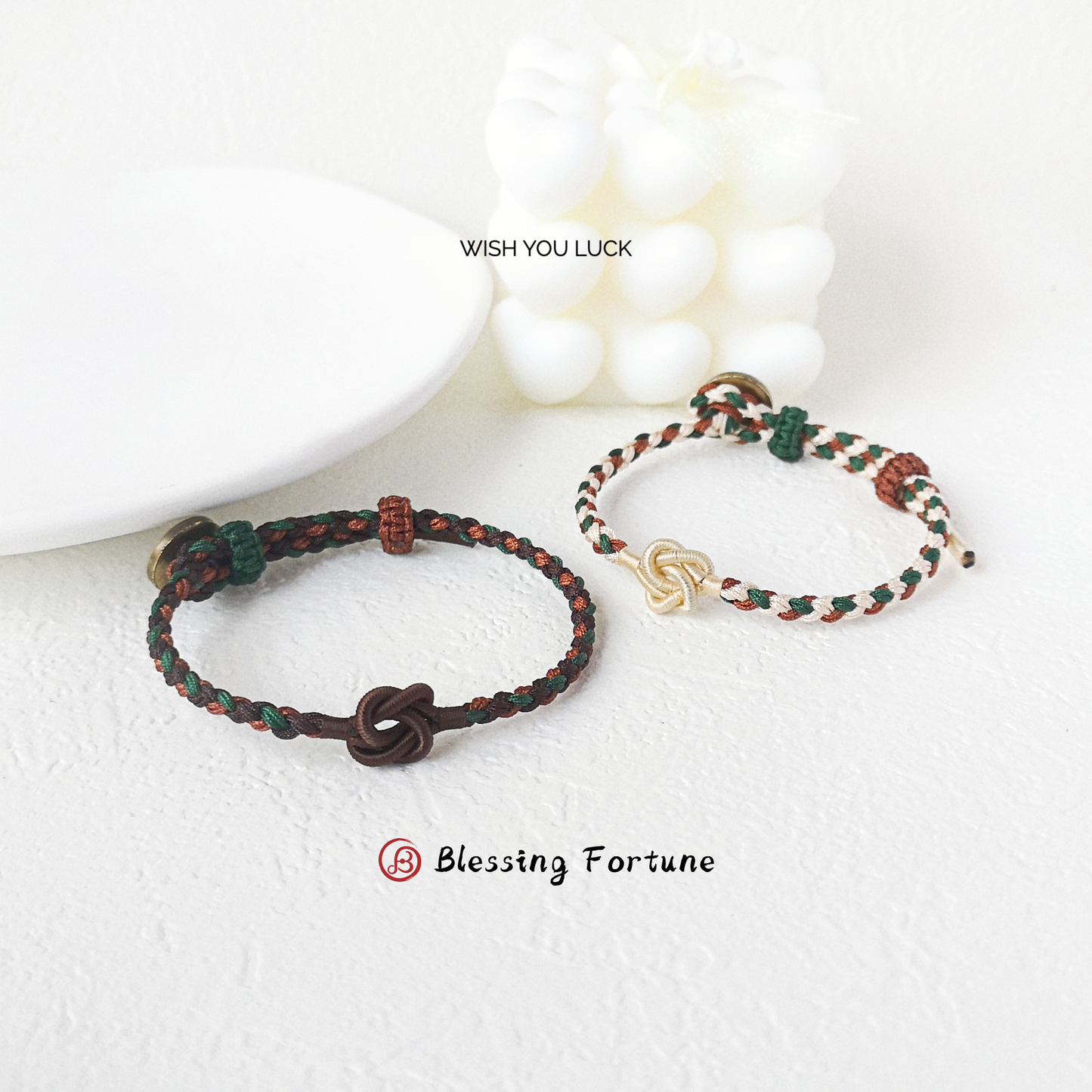 Vintage Heart-to-Heart Knot Duo – Bonded Bracelet Pair